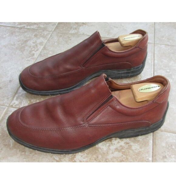 Allen Edmonds Mens Brown Leather Slip On Cushioned Loafer size 13